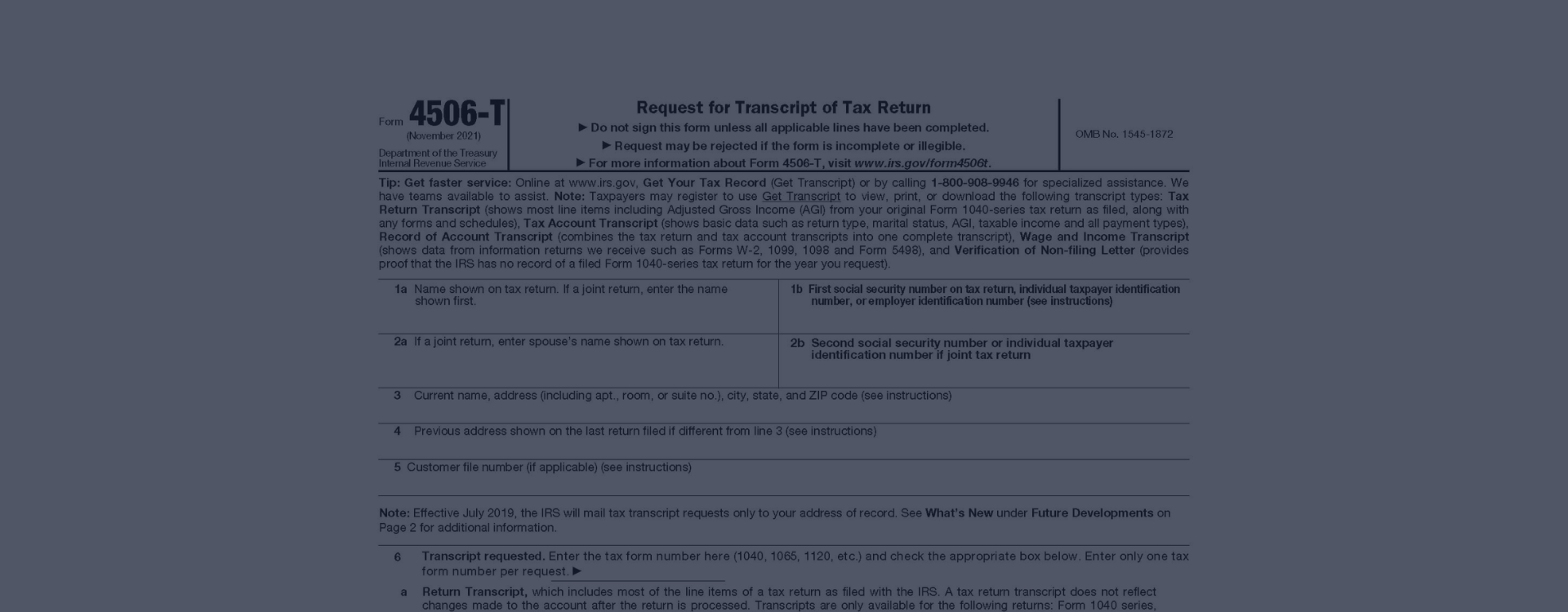IRS 4506 T Form Printable 4506T Tax Form PDF To Print Free 